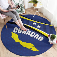 Curacao Flag Day Round Carpet Korsou Map Simple Style