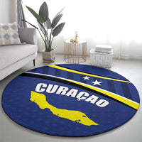 Curacao Flag Day Round Carpet Korsou Map Simple Style