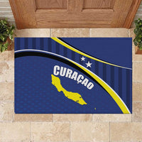 Curacao Flag Day Rubber Doormat Korsou Map Simple Style