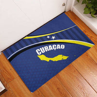 Curacao Flag Day Rubber Doormat Korsou Map Simple Style