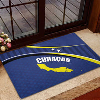 Curacao Flag Day Rubber Doormat Korsou Map Simple Style