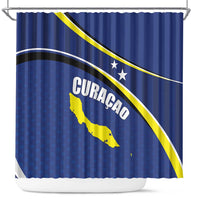 Curacao Flag Day Shower Curtain Korsou Map Simple Style