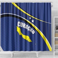 Curacao Flag Day Shower Curtain Korsou Map Simple Style