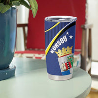 Curacao Flag Day Tumbler Cup Korsou Map Simple Style