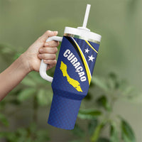 Curacao Flag Day Tumbler With Handle Korsou Map Simple Style