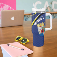 Curacao Flag Day Tumbler With Handle Korsou Map Simple Style