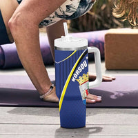 Curacao Flag Day Tumbler With Handle Korsou Map Simple Style
