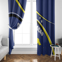 Curacao Flag Day Window Curtain Korsou Map Simple Style