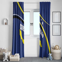Curacao Flag Day Window Curtain Korsou Map Simple Style