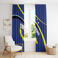 Curacao Flag Day Window Curtain Korsou Map Simple Style