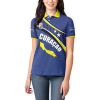 Curacao Flag Day Women Polo Shirt Korsou Map Simple Style