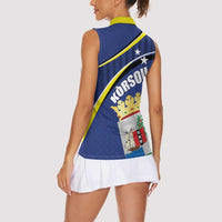 Curacao Flag Day Women Sleeveless Polo Shirt Korsou Map Simple Style