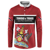 Custom Trinidad and Tobago Rugby Button Sweatshirt Come On Calypso Warriors