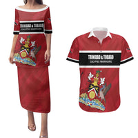 Custom Trinidad and Tobago Rugby Couples Matching Puletasi and Hawaiian Shirt Come On Calypso Warriors