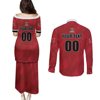 Custom Trinidad and Tobago Rugby Couples Matching Puletasi and Long Sleeve Button Shirt Come On Calypso Warriors