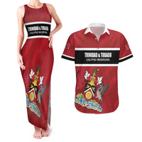 Custom Trinidad and Tobago Rugby Couples Matching Tank Maxi Dress and Hawaiian Shirt Come On Calypso Warriors
