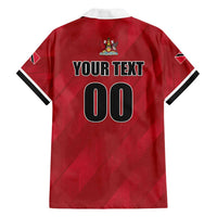 Custom Trinidad and Tobago Rugby Family Matching Off Shoulder Short Dress and Hawaiian Shirt Come On Calypso Warriors