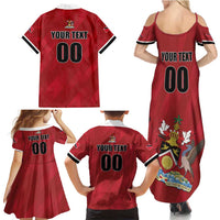 Custom Trinidad and Tobago Rugby Family Matching Summer Maxi Dress and Hawaiian Shirt Come On Calypso Warriors