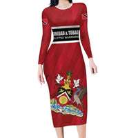 Custom Trinidad and Tobago Rugby Long Sleeve Bodycon Dress Come On Calypso Warriors
