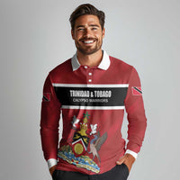 Custom Trinidad and Tobago Rugby Long Sleeve Polo Shirt Come On Calypso Warriors