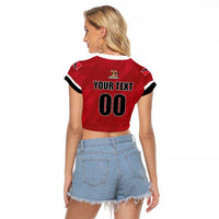 Custom Trinidad and Tobago Rugby Raglan Cropped T Shirt Come On Calypso Warriors