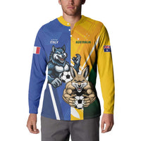 Custom Italy And Australia Soccer Button Sweatshirt Gli Azzurri Vs Socceroos
