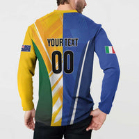 Custom Italy And Australia Soccer Button Sweatshirt Gli Azzurri Vs Socceroos