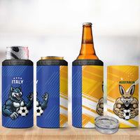 Custom Italy And Australia Soccer 4 in 1 Can Cooler Tumbler Gli Azzurri Vs Socceroos
