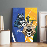 Italy And Australia Soccer Canvas Wall Art Gli Azzurri Vs Socceroos
