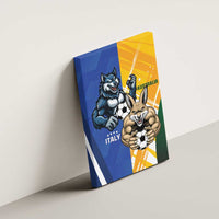 Italy And Australia Soccer Canvas Wall Art Gli Azzurri Vs Socceroos