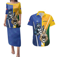 Custom Italy And Australia Soccer Couples Matching Puletasi and Hawaiian Shirt Gli Azzurri Vs Socceroos