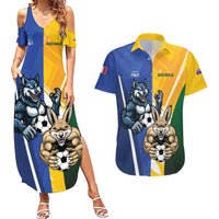 Custom Italy And Australia Soccer Couples Matching Summer Maxi Dress and Hawaiian Shirt Gli Azzurri Vs Socceroos