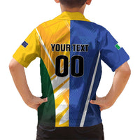 Custom Italy And Australia Soccer Kid Hawaiian Shirt Gli Azzurri Vs Socceroos