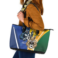 Italy And Australia Soccer Leather Tote Bag Gli Azzurri Vs Socceroos