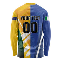 Custom Italy And Australia Soccer Long Sleeve Shirt Gli Azzurri Vs Socceroos