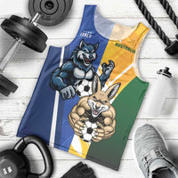 Custom Italy And Australia Soccer Men Tank Top Gli Azzurri Vs Socceroos