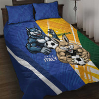 Italy And Australia Soccer Quilt Bed Set Gli Azzurri Vs Socceroos