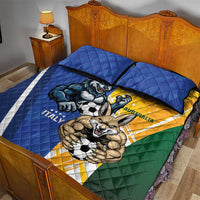 Italy And Australia Soccer Quilt Bed Set Gli Azzurri Vs Socceroos