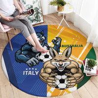Italy And Australia Soccer Round Carpet Gli Azzurri Vs Socceroos