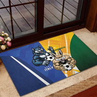 Italy And Australia Soccer Rubber Doormat Gli Azzurri Vs Socceroos