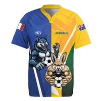 Custom Italy And Australia Soccer Rugby Jersey Gli Azzurri Vs Socceroos