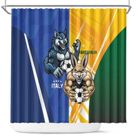 Italy And Australia Soccer Shower Curtain Gli Azzurri Vs Socceroos