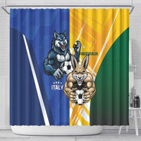Italy And Australia Soccer Shower Curtain Gli Azzurri Vs Socceroos