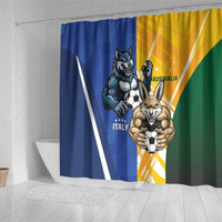 Italy And Australia Soccer Shower Curtain Gli Azzurri Vs Socceroos