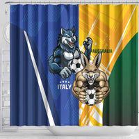 Italy And Australia Soccer Shower Curtain Gli Azzurri Vs Socceroos