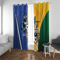 Italy And Australia Soccer Window Curtain Gli Azzurri Vs Socceroos