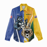 Custom Italy And Australia Soccer Women Casual Shirt Gli Azzurri Vs Socceroos