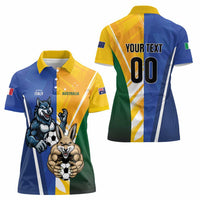 Custom Italy And Australia Soccer Women Polo Shirt Gli Azzurri Vs Socceroos