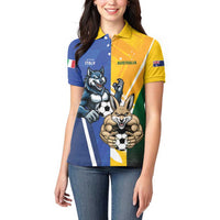 Custom Italy And Australia Soccer Women Polo Shirt Gli Azzurri Vs Socceroos