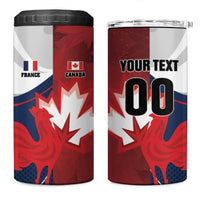 Custom Rugby France And Canada 4 in 1 Can Cooler Tumbler Le XV de France Vs Canucks